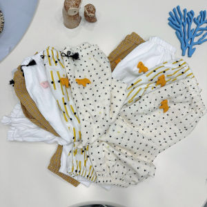 Childrens Mosquito-Resistant Cotton Pants Lightweight Loose Air Conditioning Long Pants Comfortable Summer Playwear Shorts