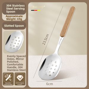 HUYO | Large Mouth Soup and Rice Stainless Steel Serving Spoon