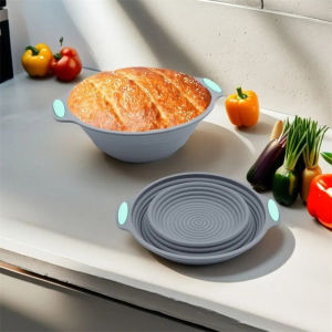 Bread Basket Baking Tool Banneton Bread Storage Foldable Silicone Basket Sourdough Fermentation Dessert Tray kitchen Utensils