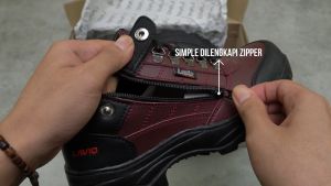 Sepatu Boots WANITA Cewek women Safety Lavio e95 Original Zipper Resleting Praktis Sleting Risleting