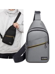 Mens Large Capacity Sports Chest Bag Outdoor Casual Crossbody Business Single Shoulder Bag Multi-compartment Nylon Fabric