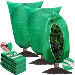 Winter Plant Covers Freeze Protection Wraps Freeze Plant Cloth Winter Shrub Tree Protectors Frost Bag With Zip Drawstring ﻿