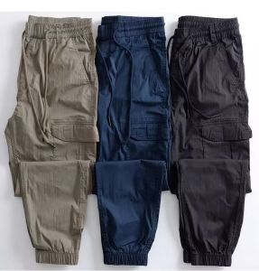 Mens Outdoor Workwear Cotton Trousers Durable Loose Fit Hiking Pants Autumn Winter Long Pants Youth Fashion Casual Pants