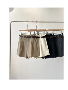 High Waist Straight Leg Suit Shorts Womens Casual Fashion Spring Summer New Style Belted Wide Leg Pants Commute Style