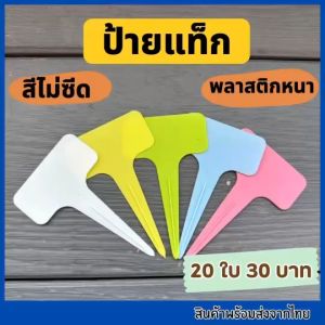 ป้ายเขียนชื่อต้นไม้แพ็คละ 20 ใบ ป้ายแท็ก สีสันสนใส