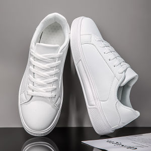 Business Casual Mens Shoes Soft Women Shoes Comfortable Casual PU Leather Shoes for Men Autumn Solid White Men Sneakers