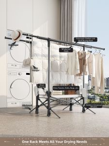 Folding Heavy Duty Wind-Resistant Clothes Drying Rack