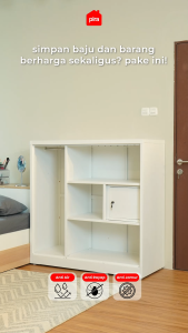 PIRA -  STEEL 3BL MR  MWD Lemari Pakaian Besi 3 Pintu / Lemari Kecil / Lemari Pakaian Anak