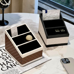 Luxurious Desktop Organizer Box Creative Woven Multi-layer Storage for Bedroom Lipstick Cosmetics Living Room High-end
