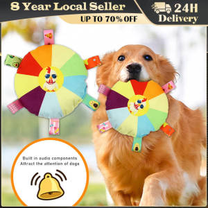 Pet Dog Flying Disc Toy Plush Sound Flying Disk Toy Wear-resistant Bite-resistant Dog Cat Interactive Toys Pet Training Supplies