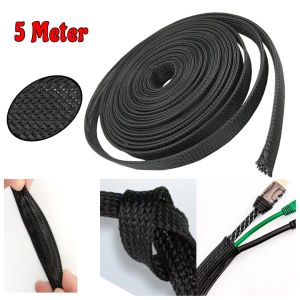 Pelindung Kabel Listrik 5 Meter Pembungkus Serat Model Jaring Fleksibel Braided Mesh