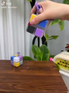 1pcs Rubiks Cube Pill Box With Lanyard Portable Medicine Dispensing Box Sealed Pill Storage Box