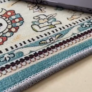 3D Peacock Flower Floor Mat Crystal Velvet Carpet for Bedroom Living Room Non-Slip Bedside Mat Area Rug