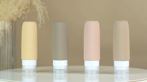 100ml/3oz Leak Proof Portable Brown Plastic Travel Bottle & Travel Bottle Kit - Refill Silicone Travel Bottles for Toiletries