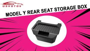 Rear Center Console Organizer for Tesla Model Y Juniper 2025 2026 Trash Can 2nd Row Under Floor Storage Box Bin Mat Accessories