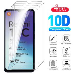 4PCS Tempered Glass For Xiaomi Redmi 14C 13C 12C 10C 9C Screen Protectors For Xiaomi Redmi 10A 9A 9AT 9H Glass Protective Film