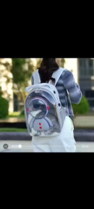 Astronaut Spaceman Transparent Pet Bag Cat Bag Dog Bag Pet Carrier Cat Carrier Dog Carrier | Transparent Window Breathable Hole Side Opening Side Pocket For 4 KG and below pet Bag Weight: 0.7 KG Bag Size: 40 x 35 x 24 CM