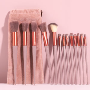 MONLEYTA | Affordable Makeup Brush Set Eyeshadow Blush Highlighter Concealer Full Coverage Tools For Students Multicolor 13 Pieces