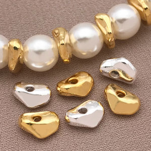 5/10 Hạt Bi Spacer Mạ Vàng Đồng 18K Dày Bạc Không Đều Nhiều Màu Dùng Làm Trang Sức Tự Làm