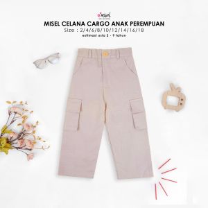 Celana Kulot Cargo Jeans Anak Perempuan Usia 2-9 Tahun Celana Panjang Anak Cewe