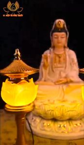 CẶP 2 CÂY ĐÈN LED HOA SEN LƯU LY ĐỎ CAM VÀNG