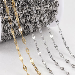 2Meters Stainless Steel Lips Chains for Necklace Bracelet DIY Jewelry Making Supplies