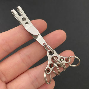 Stainless Steel Engraved Belt Buckle Key Holder Mens Multi-Functional Key Ring Simple Multi-Hole Key Plate Creative Gift