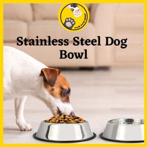 Paw Dog Bowl Cat Bowl Anti-overturning And Anti-skid Stainless Steel Pet Food Bowl