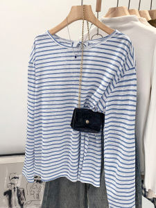 Áo Thun Dài Tay Mỏng Mùa Hè Cho Nữ Dáng Rộng Thoáng Khí Chống Nắng Họa Tiết Sọc Thường Ngày Phong Cách Hàn Quốc Áo Khoác Ngoài