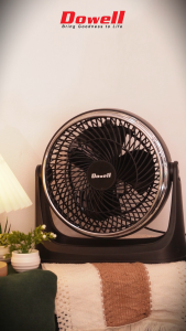 Dowell 10" Box Fan Black with 3 Leaf Blade Top Switch | BF-2510M