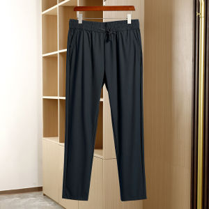 Quần Dài Nam Mùa Hè Ice Silk Mỏng Co Giãn Cao Thoáng Khí Có Dây Rút Quần Dài Thể Thao Ống Đứng Đa Năng Thường Ngày