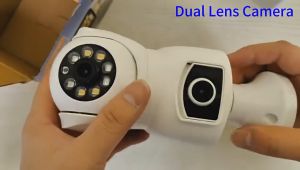 Dual Lens 4MP CCTV Camera WiFi Wireless Outdoor E27 Bulb Color & IR Night Vision Bulb CCTV Security Home