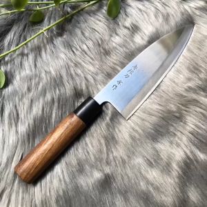 Dao thái nhật vát bên phải lưỡi bầu dày cán gỗ không thấm nước chuẩn Nhật