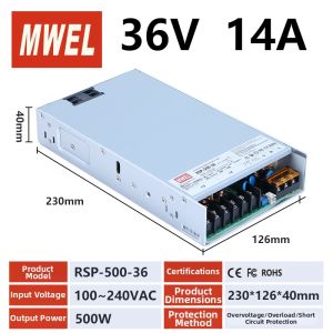 MWEL | Powerful Efficient 24V Power Supply Transformer with Lightning Protection 750W