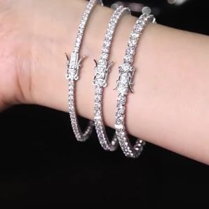 Factory Price 3-6.5MM S925 Sterling Silver D Color VVS1 Moissanite Tennis Bracelet with GRA Bracelets for Women Man