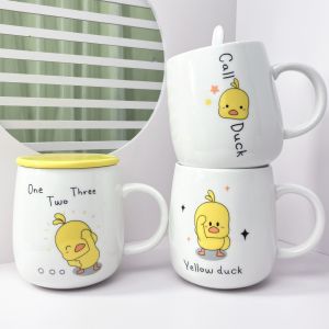 Mug with Lid Creative Birthday Gift for Boys and Girls Coffee and Breakfast Cup Practical Gift Cup Ceramic Cup
