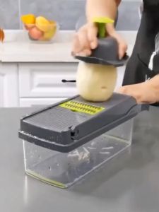 [LIULIU MEI]เครื่องตัดผักอเนกประสงค์ เครื่องสับผัก เครื่องตัดผักในครัวเรือน เครื่องตัดผักในครัว เครื่องตัดผักพร้อมตะกร้า เครื่องตัดผัก 9 in 1 เครื่องตัดผัก หั่น/หั่น/หั่นเต๋า