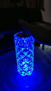 HCparty Creative LED Rose Diamond Table Lamp Seven-Color Crystal Atmosphere Light Rose Night Light