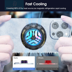 DoomHot แผงระบายความร้อนสำหรับเล่นเกมโทรศัพท์มือถือ2 In 1เคสระบายความร้อนระบายความร้อนได้อย่างรวดเร็วสำหรับเล่นเกมแบบสตรีมสดโทรศัพท์มือถือพัดลมโทรศัพท์แสง RGB หม้อน้ำเสียงรบกวนต่ำ