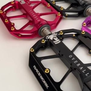 RACEWORK Mountain Bike Pedal 3 Bearing Aluminium Alloy CNC Non-Slip Flat Feet MTB BMX Road Bicycle Pedals
