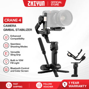 ZHIYUN Crane 4 3-Axis Gimbal Stabilizer for DSLR and Mirrorless Camera Nikon Sony Panasonic Canon Fujifilm BMPCC 6K Fill Light PD Fast Charge