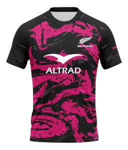Mens Top Camiseta De Rugby Picton All Blacks Pluma Match Pink T-Shirt O-Neck Raglan Quick Drying Sports Top Outdoor Fitness Top