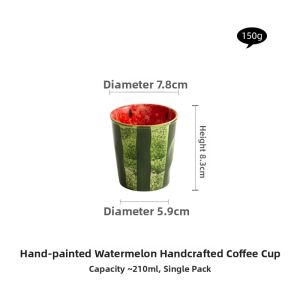 YOGEHOME | Hand-painted Watermelon Design Ceramic Cup
