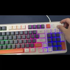 XUNFOX K82 K94 Gaming Keyboard Backlight 94-Keys Backlit USB Wired Dual Mode Wireless Silent 2.4G Bluetooth Type C