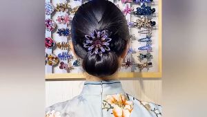 Kẹp tóc hình hoa đính đá phong cách Hàn Quốc thời trang mới