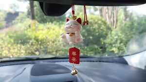 Dây Treo Trang Trí Gương Chiếu Hậu Ô Tô Hình Chú Mèo May Mắn Lucky Cat Dễ Thương