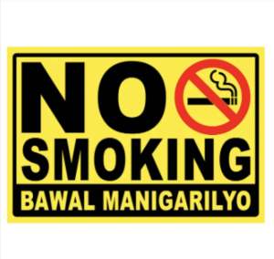 NO SMOKING SIGNAGE BIG SIZE A4 PLASTIC LAMINATED 250GSM WATERPROOF AND NON-FADING PVC TYPE AVAILABLE