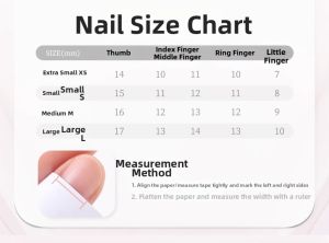 GANGHOU | Stylish Blue Autumn French Nail Art Removable Nails