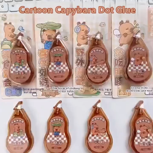 Capybara-Themed Glue Dot Tape Roll-on Double-Sided Adhesive for DIY Craft Office Schools