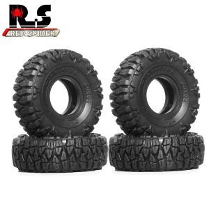 RED SPIDER 4 Cái 1.0 Inch Lốp Cao Su Cho Xe RC Crawler 1/18 1/24 Ascent-18 TRX4M Axial SCX24 AX24 FMS FCX24 Phụ Tùng Nâng Cấp